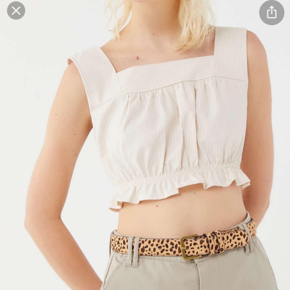 Urban renewal tan striped cropped tank